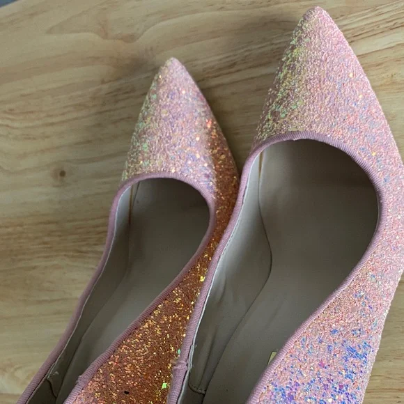 Qupid Womens Pink Glitter Heels - Picture 12 of 13